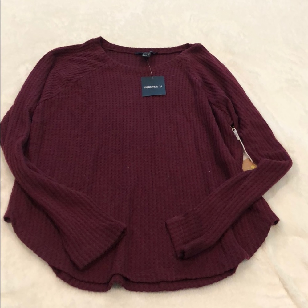 Forever 21 Maroon Knit Shirt NWT